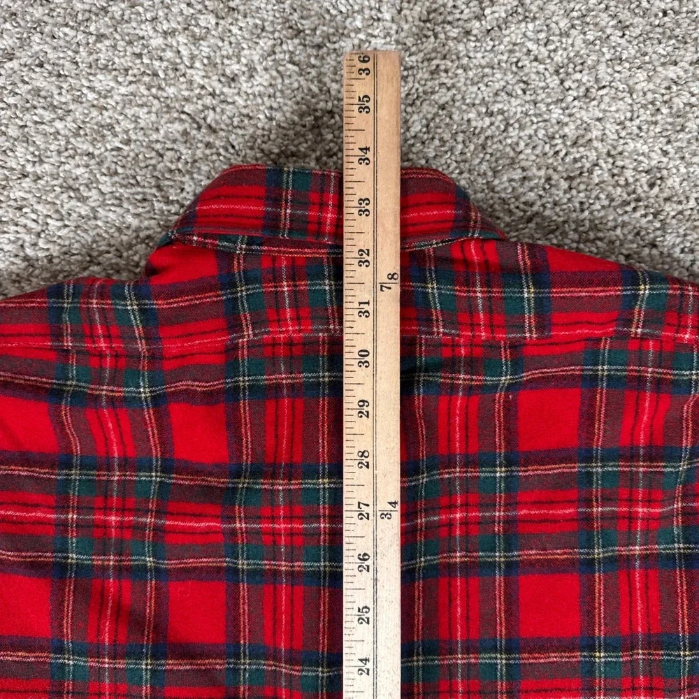 Pendleton Shirt Mens XL Red Royal Stewart Tartan Plaid Wool Flannel USA Vintage